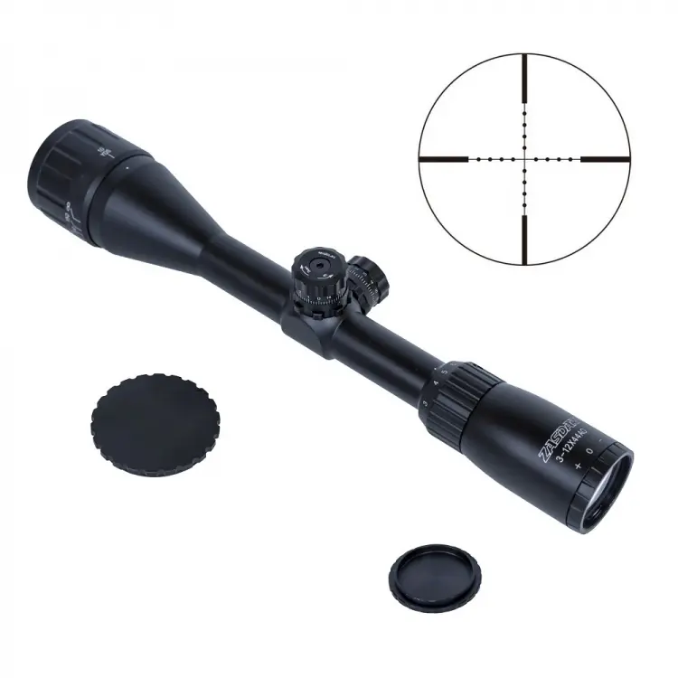 VISOR ZASDARr 3-12x44 mm. Ret. Mildot iluminada. (Ajuste de paralaje en objetivo.)