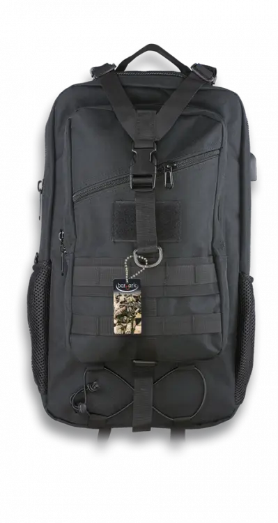 MOCHILA TÁCTICA NEGRA Conector Usb