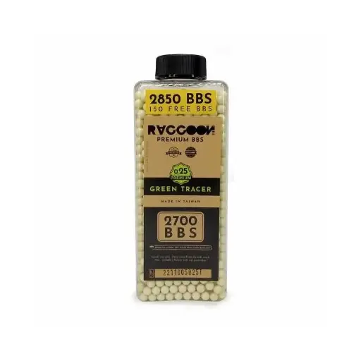 Raccoon PREMIUM BBS - 0.25g GREEN TRACER - 2850 BBS